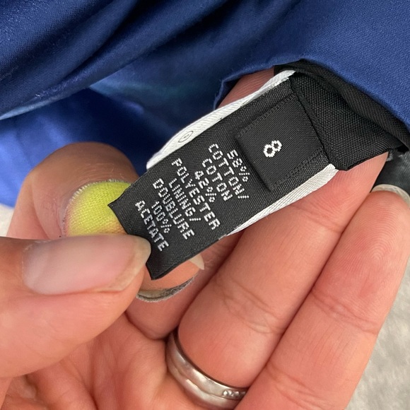 ROBERT RODRIGUEZ New Blue Cotton Satin Sheath Career Cocktail Party Dress 8 - Picture 10 of 15